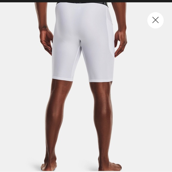 NWT UNDER ARMOUR MENS HEATGEAR LONG SHORTS WHITE SIZE M COMPRESSION - Picture 2 of 4